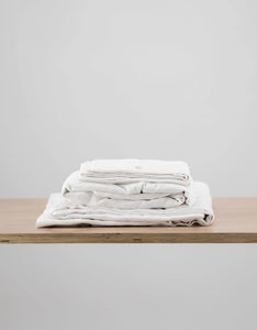 European Linen Sheet Set — White IsleOfOmni