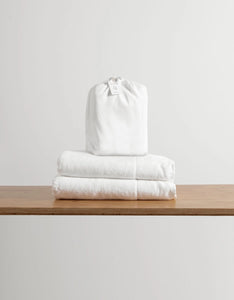 Home Escape Bundle — Organic 1000TC Cotton Sheet Set, 2 Organic Turkish Bath Towels, 1 Goose Down Pillow Isle Of Omni